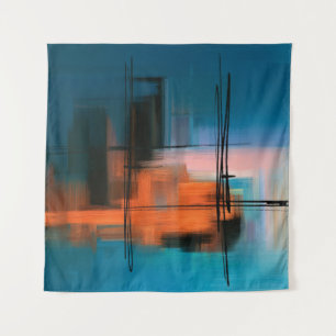 Farbige abstrakte Acrylmalerei. Surreal Landschaft Wandteppich