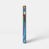 Farbige Abstrakte Acrylpour Monogramm iPhone Hülle (Linke Seite)
