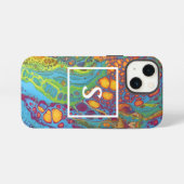 Farbige Abstrakte Acrylpour Monogramm iPhone Hülle (Rückseite (Horizontal))