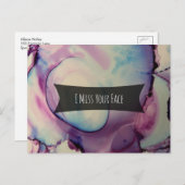 Farbige Abstrakte Alkoholtinte, ich vermisse dein  Postkarte (Vorne/Hinten)