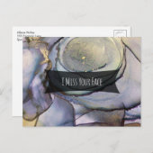 Farbige Abstrakte Alkoholtinte, ich vermisse dein Postkarte (Vorne/Hinten)