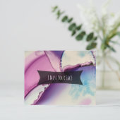 Farbige Abstrakte Alkoholtinte, ich vermisse dein  Postkarte (Stehend Vorderseite)