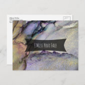 Farbige Abstrakte Alkoholtinte, ich vermisse dein Postkarte (Vorne/Hinten)