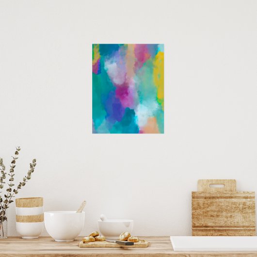 Farbige Abstrakte Aquarellbilder Poster (Küche)