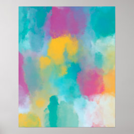 Farbige Abstrakte Aquarellbilder Poster