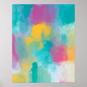 Farbige Abstrakte Aquarellbilder Poster
