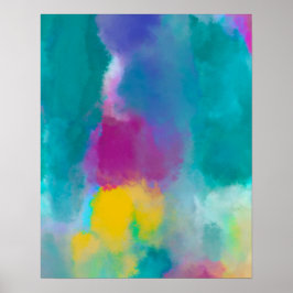 Farbige Abstrakte Aquarellbilder Poster