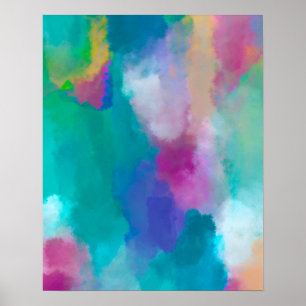 Farbige Abstrakte Aquarellbilder Poster