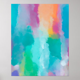 Farbige Abstrakte Aquarellbilder Poster