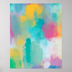 Farbige Abstrakte Aquarellbilder Poster