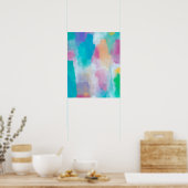 Farbige Abstrakte Aquarellbilder Poster (Küche)
