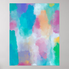 Farbige Abstrakte Aquarellbilder Poster