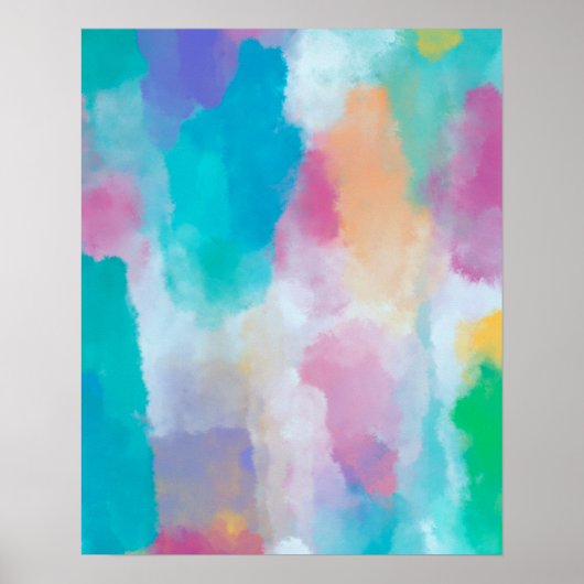 Farbige Abstrakte Aquarellbilder Poster (Vorne)