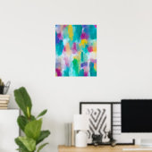Farbige Abstrakte Aquarellbilder Poster (Heimbüro)