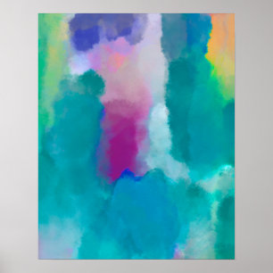 Farbige Abstrakte Aquarellbilder Poster
