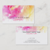 Farbige Abstrakte Aquarellbilder Visitenkarte (Vorne/Hinten)