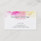 Farbige Abstrakte Aquarellbilder Visitenkarte (Rückseite)