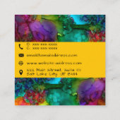Farbige Abstrakte Aquarellfarbenkarte Quadratische Visitenkarte (Rückseite)