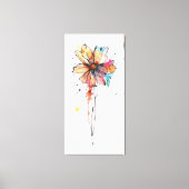 Farbige abstrakte Aquarellmalerei auf Blume Leinwanddruck (Vorderseite)