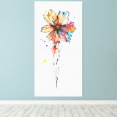 Farbige abstrakte Aquarellmalerei auf Blume Leinwanddruck (Insitu (Holzboden))