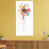 Farbige abstrakte Aquarellmalerei auf Blume Leinwanddruck (Insitu (Wohnzimmer))