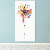 Farbige abstrakte Aquarellmalerei auf Blume Leinwanddruck (Insitu (Holzboden))