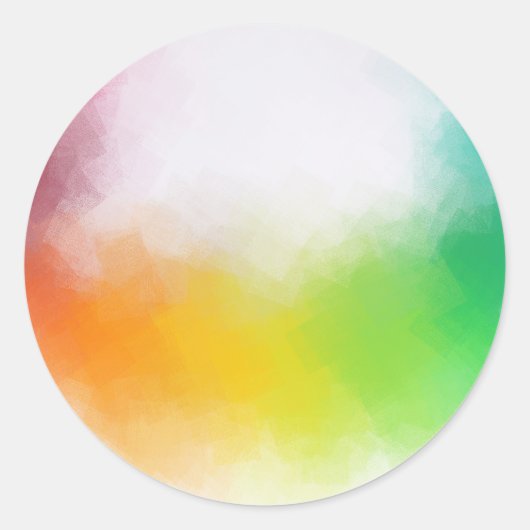 Farbige Abstrakte Art Blank Template Gelb Orange Runder Aufkleber (Vorderseite)