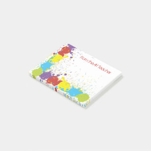 Farbige Abstrakte Art Paint Spatter Hinweis Post-it Klebezettel