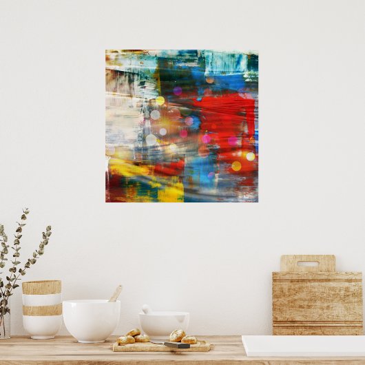 Farbige Abstrakte Art Paint Spritzer Design Poster (Küche)
