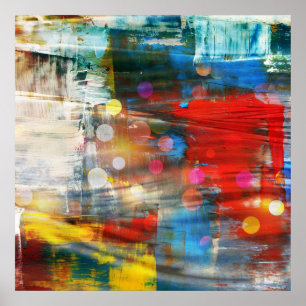Farbige Abstrakte Art Paint Spritzer Design Poster