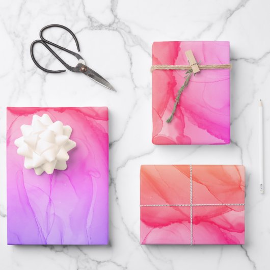 Farbige Abstrakte Art Rainbow-Wirbel Geschenkpapier Set (Vorderseite)