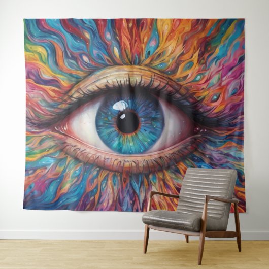 Farbige abstrakte Augen Wandteppich (Beispiel (Horizontal))