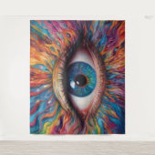 Farbige abstrakte Augen Wandteppich (Vorderseite)