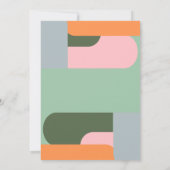 Farbige Abstrakte Babydusche Einladung (Rückseite)