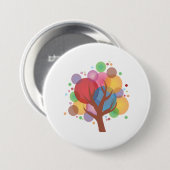 Farbige abstrakte Baum des Lebens Moderne Kunst Button (Vorne & Hinten)