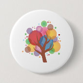 Farbige abstrakte Baum des Lebens Moderne Kunst Button (Vorderseite)