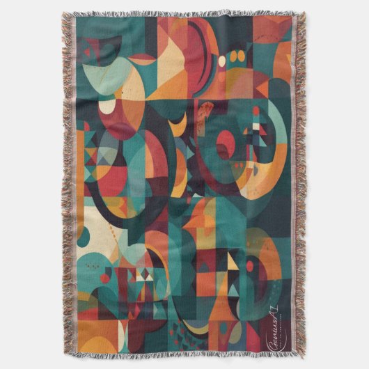 Farbige Abstrakte Baumwollkronendecke Decke (Vorderseite Vertikal)