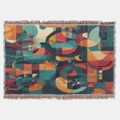 Farbige Abstrakte Baumwollkronendecke Decke (Vorderseite)