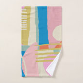 Farbige Abstrakte Bio Formen Lines Boho Style Badhandtuch Set (Handtuch)