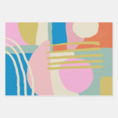 Farbige Abstrakte Bio Formen Lines Boho Style Geschenkpapier Set (Vorderseite 3)