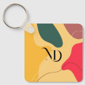 Farbige abstrakte Bio Formen, moderner Hintergrund Schlüsselanhänger (Vorderseite)
