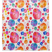 Farbige Abstrakte Blasen Wasserfarbe Duschvorhang (Vorderseite)