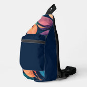 Farbige abstrakte Blätter Crossbody Bag (Rechte Ecke)