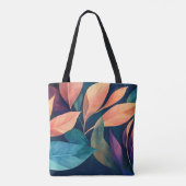Farbige abstrakte Blätter Tasche (Rückseite)