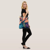 Farbige abstrakte Blätter Tasche (Am Model)