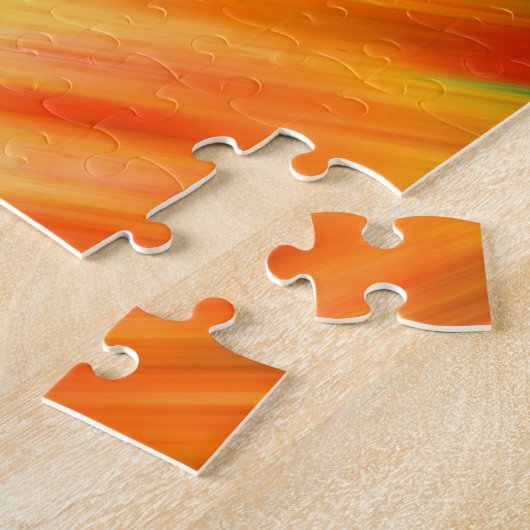 Farbige Abstrakte Blauer Orangenflare Puzzle (Seite)
