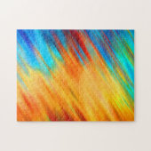 Farbige Abstrakte Blauer Orangenflare Puzzle (Horizontal)