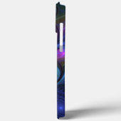 Farbige Abstrakte blaurosa grüne Fraktal Monogram Case-Mate iPhone Hülle (Rückseite / Links)