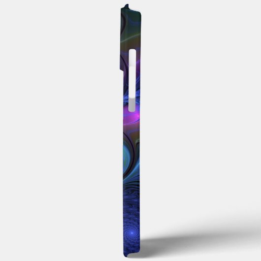 Farbige Abstrakte blaurosa grüne Fraktal Monogram Case-Mate iPhone Hülle (Rückseite / Links)