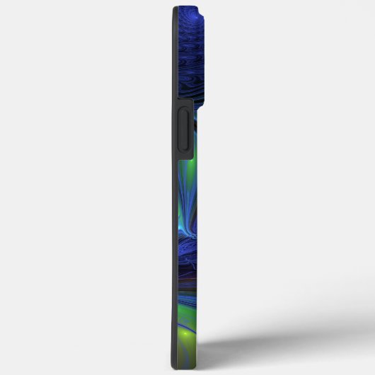 Farbige Abstrakte blaurosa grüne Fraktal Monogram Case-Mate iPhone Hülle (Rückseite / Rechts)